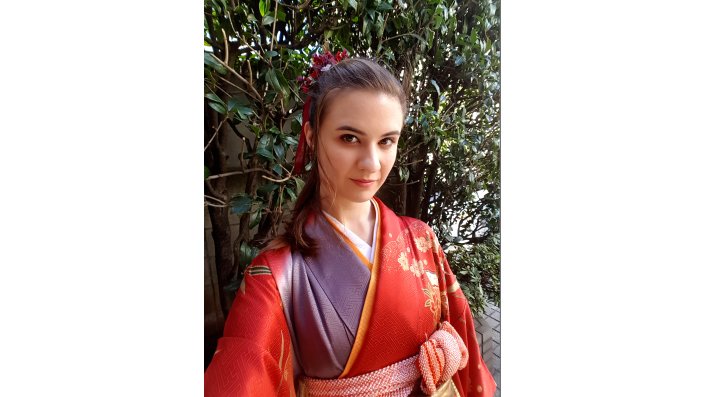 Jennifer Danz in einem traditionellen Kimono