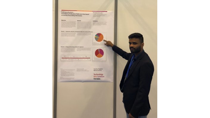 Sarugen Ravindra veröffentlichte die Ergebnisse seiner Abschlussarbeit auf der ISPOR Europe 2018 in Form eines wissenschaftlichen Posters.