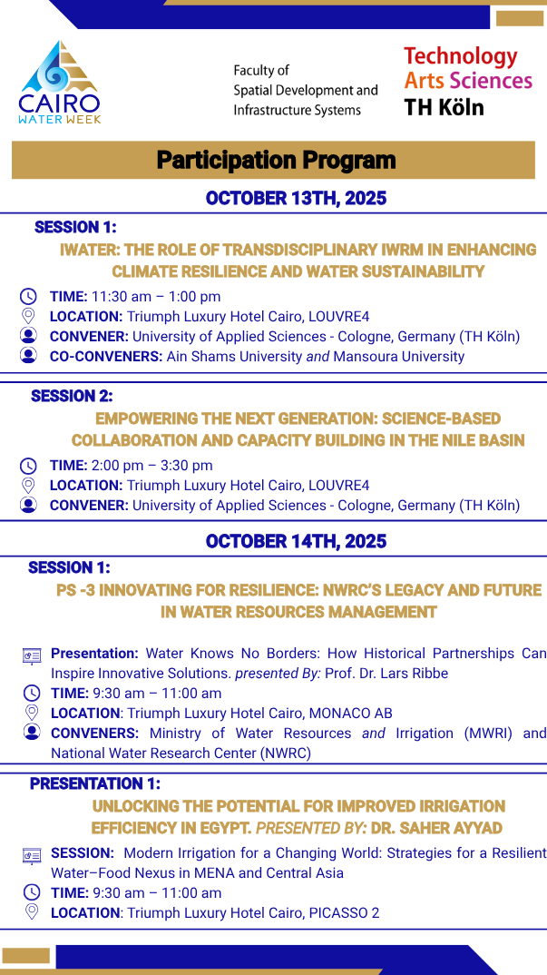 TH Köln at Cairo Water Week 2025 TH Köln at Cairo Water Week 2025