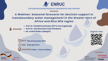 Announcement Webinar Seasonal forecasts for decision support in transboundary water management in the Greater Horn of Africa and Blue Nile region (Image: ENRUCs)