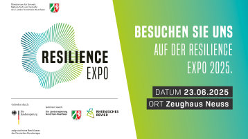 Resilience-Expo Banner mit Förderhinweis (Bild: CLIMATICON GmbH)
