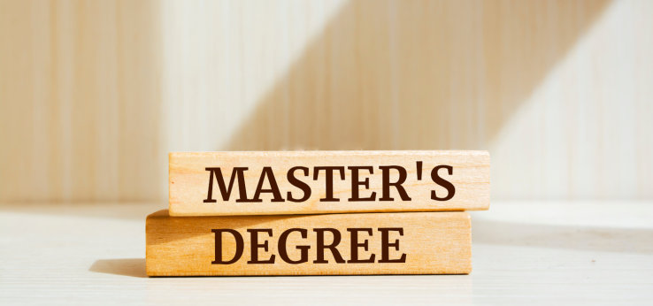 Wooden Blocks with the words Master's Degree (Image: AdobeStock_538861124_Uuganbayar)