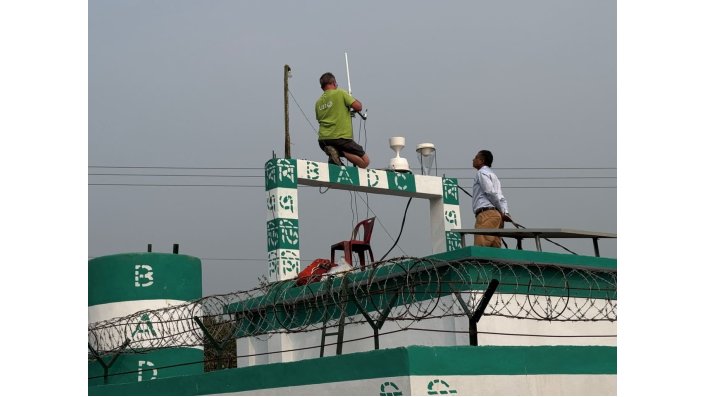 Installation of an eddy-covariance station at one of the field sites