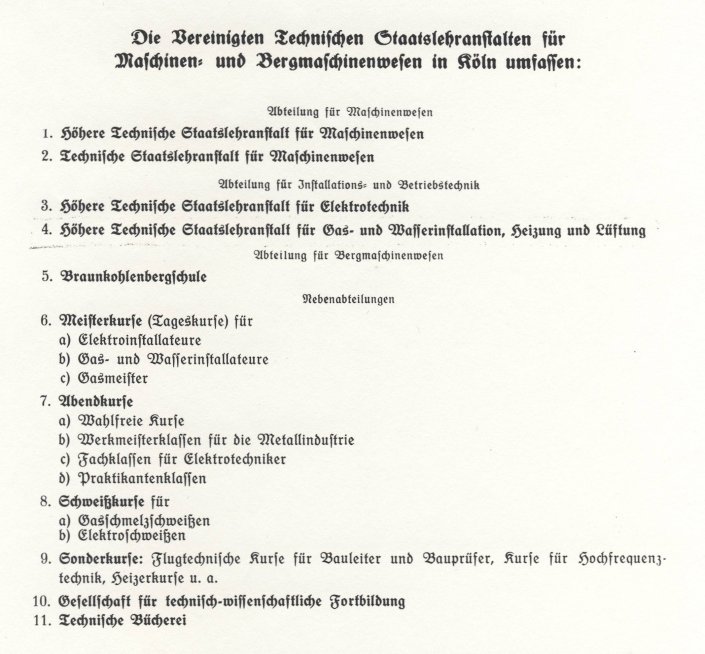1930 Abteilungen Maschinenbauschulen