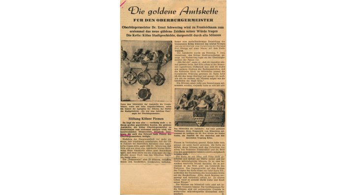 Ablichtung eines Artikels aus dem Kölner Stadtanzeiger vom 8. Juni 1955