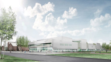 Grafik des neuen Campus Leverkusen (Image: Augustin + Frank Architekten / Berlin)