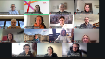 Screenshot des COIL-Brown-Bag-Lunches mit Prof. Dr. Torsten Oletzky von der TH Köln, der über seine Erfahrungen mit international vernetzter Lehre und hybriden Lernformaten berichtete. (Bild: Eva Magdalena Zielasko / TH Köln)