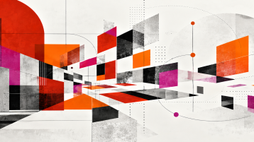 Illustrative Grafik der Kompaktwoche in lila, orange und rot (Bild: ZLE / TH Köln)