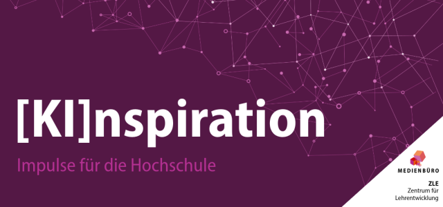 Bannerbild der Reihe KInspiration, weiße Schrift auf dunkel lila Hintergrund, rechts unten die Logos des ZLE und des Medienbüro (Bild:ZLE TH Köln)