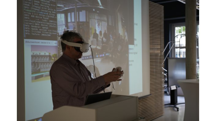 VR Live-Präsentation während der Diskurswerkstatt