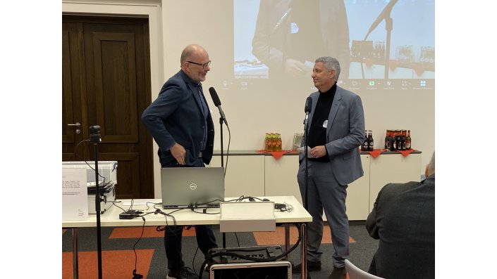 Vizepräsident Prof. Dr. Axel Faßbender und der kommissarische Rektor der FH Aachen Prof. Dr.-Ing. Josef Rosenkranz eröffnen die Night of the Scholars