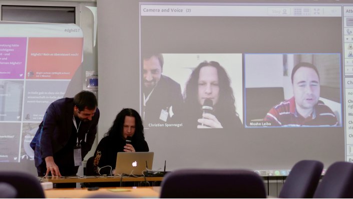 Foto: Moderation der Schalte mit Moshe Leiba über Adobe Connect