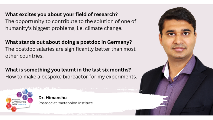 Zitattafel zur Postdoc Appreciation Week 2023 von Dr. Himanshu