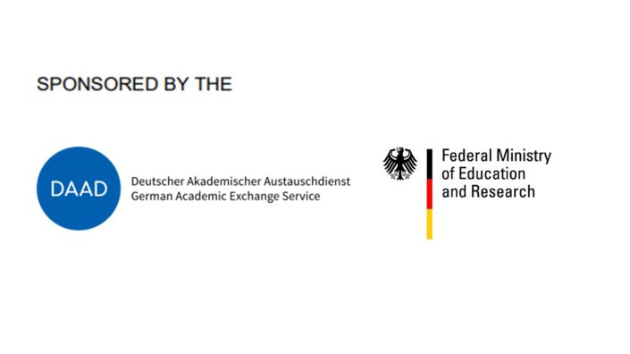 Schriftzug "funded by" und Logos des DAAD und des BMBF Schriftzug "funded by" und Logos des DAAD und des BMBF