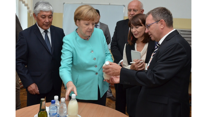 Chancellor Merkel visited the Kyrgyz State Technical University in July 2016