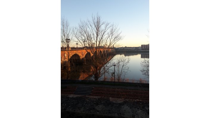 Die Pont de Pierre über der Garonne