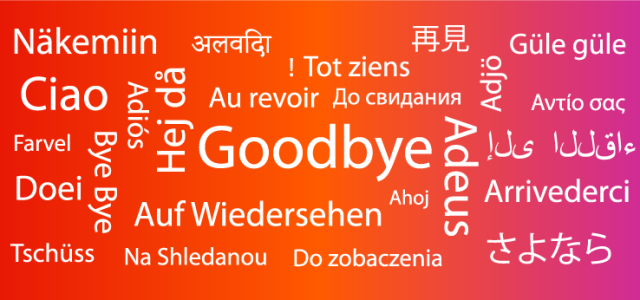 Auf Wiedersehen in verschiedenen Sprachen.  (Bild:TH Köln / Ref. f. Int. Angelegenheiten)