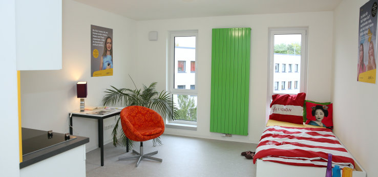 Ein Appartmentzimmer im Wohnheim des KSTW (Bild: KSTW/Martina Goyert)