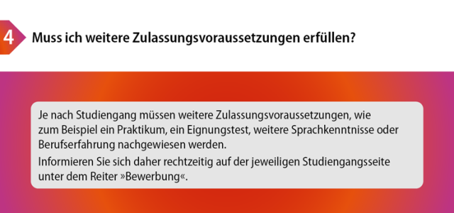 Vierter Schritt: Gibt es weitere Zulassungsvoraussetzungen? (Bild:TH Köln / Referat für Internationale Angelegenheiten)