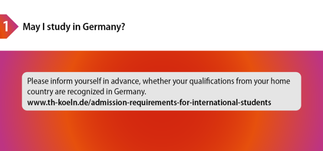 First Step: May I study in Germany? (Bild:TH Köln / Referat für Internationale Angelegenheiten)