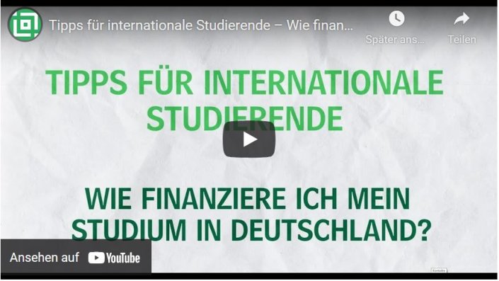 Tipps für internationale Studierende - wie finanziere ich mein Studium? (Bild: Deutsches Studentenwerk) Tipps für internationale Studierende - wie finanziere ich mein Studium? (Bild: Deutsches Studentenwerk)