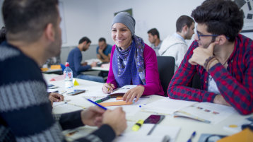 Studierende im Deutschkurs (Bild: ©Thilo Schmülgen/TH Köln)