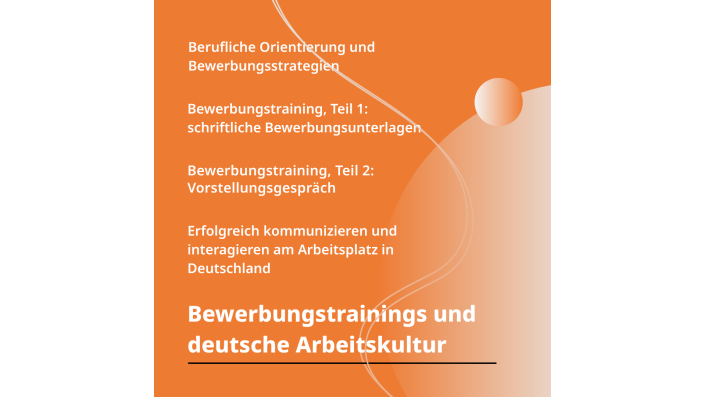 Übersicht Workshops Zertifikatsprogramm deutscher Track Themenfeld Bewerbungstrainings und deutsche Arbeitskultur