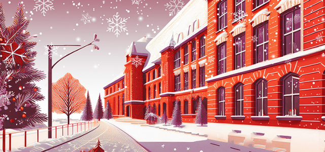 KI-generiertes Weihnachtsmotiv des Ubierrings 48 (Bild:TH Köln, mit Nutzung von KI erstellt)