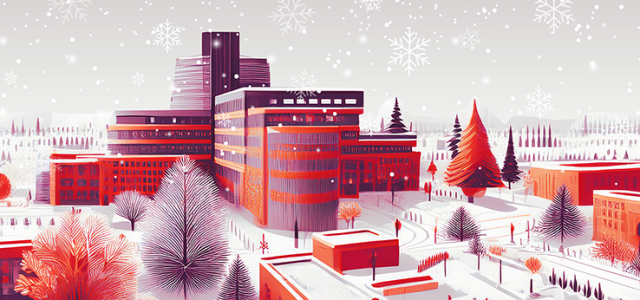 KI-generiertes Weihnachtsmotiv des Campus Deutz (Bild:TH Köln, mit Nutzung von KI erstellt)