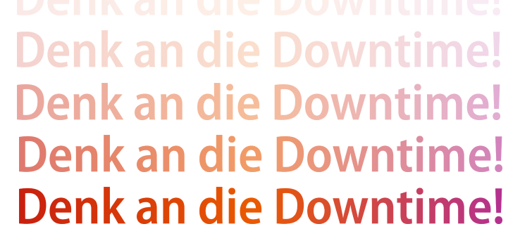 Schriftzug: Denk an die Downtime! (Bild: TH Köln)