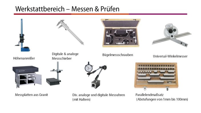 Werkstattbereich – Messen & Prüfen