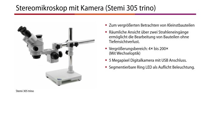 Stereomikroskop mit Kamera (Stemi 305 trino)