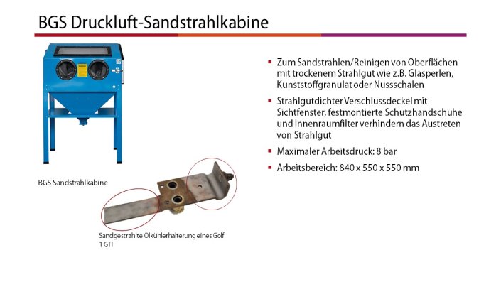 BGS Druckluft-Sandstrahlkabine