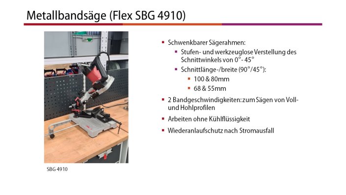 Metallbandsäge (Flex SBG 4910)