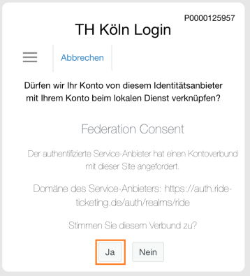 Screenshot der Zustimmungsoptionen zum Kontoverbund Screenshot der Zustimmungsoptionen zum Kontoverbund
