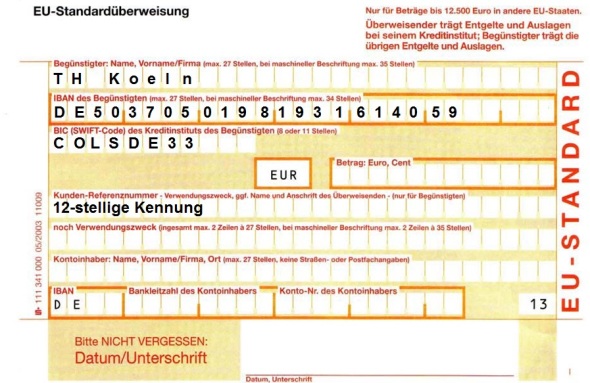 Überweisungsträger Überweisungsträger