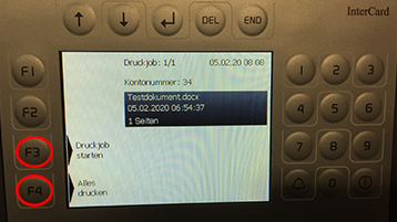 Druckjob über den Kartenleser starten