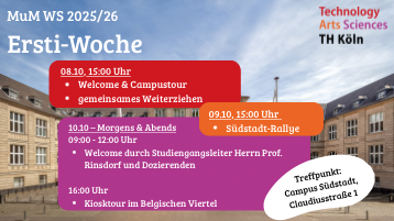 Erstsemerstwoche MUM WS2025/2026 (Bild: TH Köln)