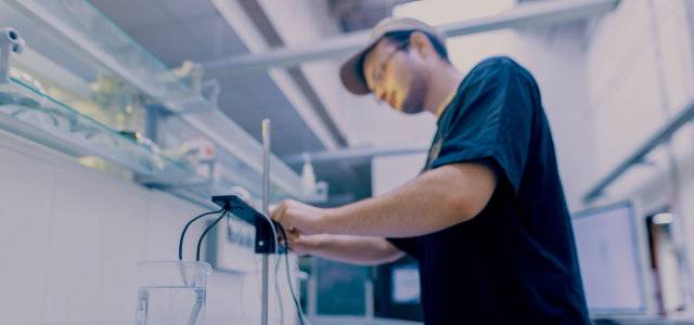 Studierender im messtechnischen Praktikum im Labor (Bild:Thilo Schmülgen/TH Köln)