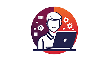 Illustration: Person in TH Farben in einem Kreis mit Laptop (Bild: ZBIW, KI-generiert mit Adobe Firefly) Illustration: Person in TH Farben in einem Kreis mit Laptop (Bild: ZBIW, KI-generiert mit Adobe Firefly)