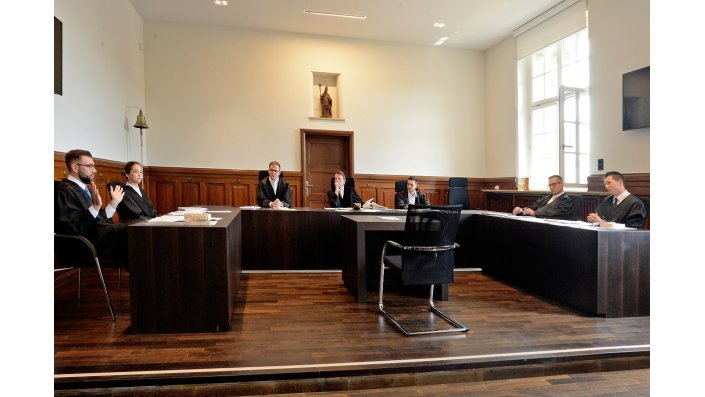 Verhandlungssituation im Moot Court