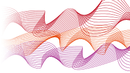 Grafische Analogie zum Thema Besuchersicherheit: Feine Linien in den Hochschulfarben Rot, Orange & Violett, bilden schwungvolle & überlagernde Muster. (Bild: TH Köln)