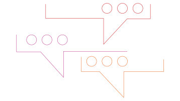 Grafisch abstrahierte Sprechblasen visualisieren den Lehrgang. (Bild: TH Köln)