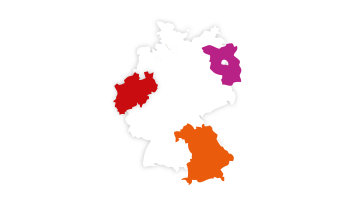 Eine illustrierte Karte Deutschlands stellt einzelne Bundesländer dar. (Bild: TH Köln)