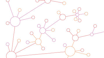 Ein abstraktes Keyvisual aus Linien in TH-Farben visualisiert den Lehrgang. (Bild: TH Köln)