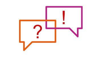 Zwei Sprechblasen mit den Zeichen "?" und "!" im Dialog (Bild: TH Köln) Zwei Sprechblasen mit den Zeichen "?" und "!" im Dialog (Bild: TH Köln)