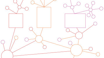 Ein abstraktes Keyvisual aus Linien in TH-Farben visualisiert den Lehrgang. (Bild: TH Köln)