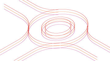 Ein abstraktes Keyvisual aus Linien in TH-Farben visualisiert den Lehrgang. (Bild: TH Köln)