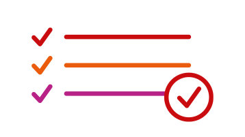 Ein Icon, das über Listenelemente und Haken die Erfüllung von Zugangsvoraussetzungen symbolisiert (Bild: TH Köln) Ein Icon, das über Listenelemente und Haken die Erfüllung von Zugangsvoraussetzungen symbolisiert (Bild: TH Köln)