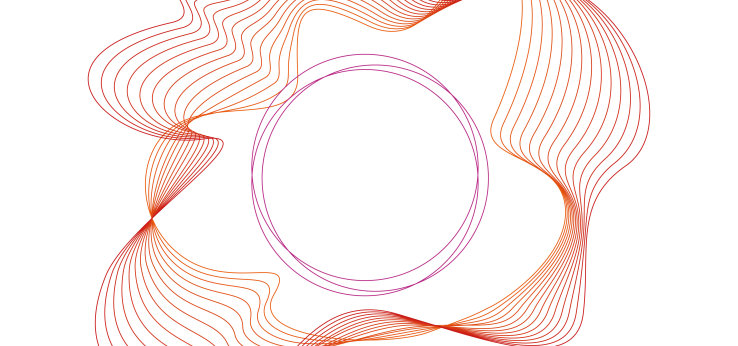 Abstraktes Visual, das mit Linien in TH-Farben die Weiterbildung analogisiert (Bild: TH Köln)